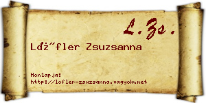 Löfler Zsuzsanna névjegykártya